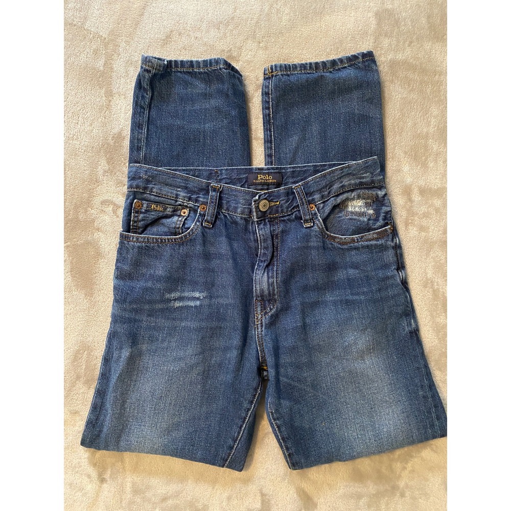 Polo Ralph Lauren Jeans Boys 16 Blue Sullivan Slim Distressed Denim